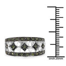 0.32 Carat Genuine Green Diamond .925 Sterling Silver Ring