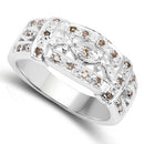 0.32 Carat Genuine Champagne Diamond .925 Sterling Silver Ring