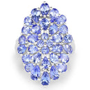 4.62 Carat Genuine Tanzanite .925 Sterling Silver Ring