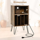 Record Player Stand with Charging Station