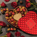 Valentines Day Chocolate Gift- Heart Shaped Tin with Chocolate Hazelnut Bon Bons
