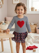 Kids Headquarters Little Girls Rosette Heart Top, Size 6X