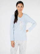 Charter Club Brushed Cotton Knit Pajama Top, Size Medium
