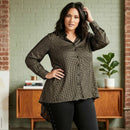 City Chic Plus Size Autumn Spell Button-Up Top, Size 16