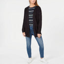 Planet Gold Juniors Chunky Lace-Up Cardigan Color Black Beauty Plaited Sz Large