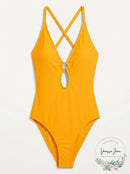 Bar Iii Like It or Knot Ribbed One-Piece Swimsuit, Size Small