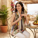 INC International Concepts Tropical Stripe Scarf Wrap & Cover-Up Pareo Peach