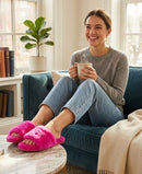 INC International Concepts Women’s Faux-Fur Slide Slippers – Magenta X-Large