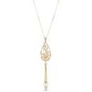 Carolee Pear Shaped Caged Pendant Tassel Necklace