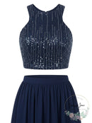 B. Darlin Juniors Sequined Crop Top, Navy, 9/10