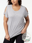 Ideology Performance Plus Size Cold-Shoulder T-Shirt, Size 3X