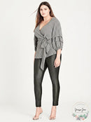 City Chic My Desire Check Print Wrap Top, Size Medium