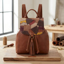 The Sak Womens Avalon Leather Convertible Backpack Brown Large