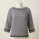 NY Collection Printed Tunic 3/4 Sleeve , Size Petite Medium Bicolor