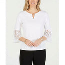 Jm Collection Keyhole Bell-Sleeve Top, Size Large