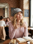 I.N.C. Windowpane-Plaid Newsboy Cap
