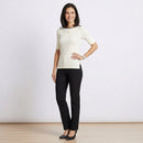Lauren Ralph Lauren Velvet-Trim Boatneck Top, Size Medium