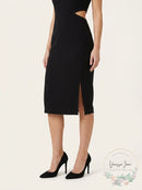 AQUA Womens Black Cutout Sleeveless Keyhole Sheath Cocktail Dress Size XS