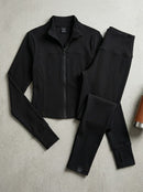Lviefent Womens Lightweight Full Zip Running Jacket Slim Fit, Black, XL