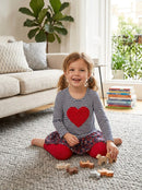 Kids Headquarters Little Girls Rosette Heart Top, Size 6X