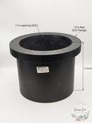 HDPE Flanged Adapter 11 in opening, 15 in Rad. 11 in H