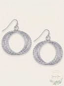 Thalia Sodi Silver-Tone Multi-Ring Medium 1.3 Drop Hoop Earrings