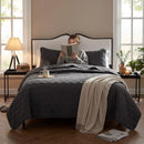 VCNY Home Kaleidoscope 3-Piece Grey Geometric Quilt Set King