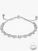 Inc Silver-Tone Crystal Beaded Slider Bracelet