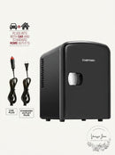 Chefman Mini Portable Personal Fridge 4 Liter Capacity Black