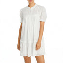 Aqua Puff Sleeve Trapeze Dress, Size Small