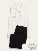Bar III Bow-Neck Blouse, Size XS