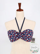 Kate Spade New York Floral Print Molded Bandeau Halter Bikini Top