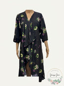 LuLaRoe Kimono Sheer Black/Floral Coverup Cardigan, Size Medium