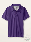 Cherokee Boys Uniform Short Sleeve Performance Polo Shirt,purple,14/16