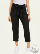 Indigo Rein Womens Juniors Paperbag Pants High Rise Pleated - Black - Small