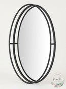 StyleWell Medium Oval Black Metal Classic Accent Mirror With Deep-Set Frame (30