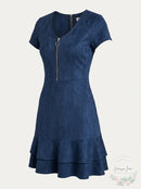 Rosie Harlow Juniors Zip-Front Fit & Flare Dress, Size Medium