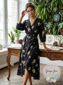LuLaRoe Kimono Sheer Black/Floral Coverup Cardigan, Size Medium