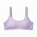 California Waves Juniors Smocked-Strap Bikini Top, Lilac, Size Small