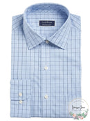 Club Room Mens Classic Fit Windowpane Dress Shirt, Blue 17 1/2
