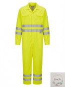 Bulwark Mens Hi-vis Deluxe Coverall with Reflective Trim, Size Large
