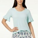 Hue Women's Solid Flounce-Sleeve Pajama Top, Size Small