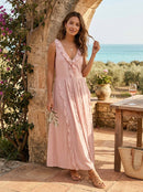 Bardot Womens Ruffle Maxi Dress Blush, Size 12