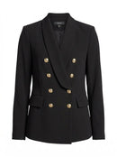 Aqua Women's Double Breasted Blazer, Black, Size Small