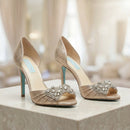 Betsey Johnson Women's Gown Pump Genuine Leather Women Shoes Blue, Size 8