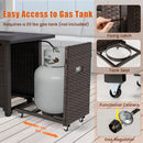 50000 BTU 2 Inch ropane Gas Fire Pit Table with Wind Guard and Glass Rocks
