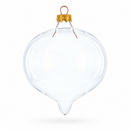Set of 4 Pointed Onion-Shape Finial Clear Glass Christmas Ornaments
