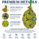 Boutique Chartreuse Scrollwork Medallion Green Glass Disc Christmas Ornament