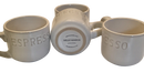 Belle Maison Espresso Coffee Cups with the word “ESPRESSO” Embossed