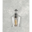 Forte 2679-01-55 9 One Light Cord-Hung Glass Mini Pendant, Brushed Nickel
